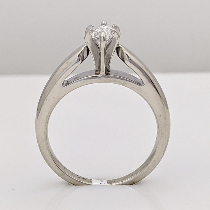 14K WHITE .38 CARAT TOTAL I1 F DIAMOND MARQUISE SOLITAIRE ESTATE RING 5.2 GRAMS