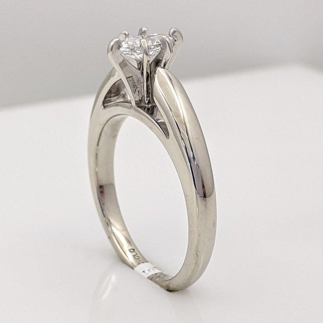 14K WHITE .38 CARAT TOTAL I1 F DIAMOND MARQUISE SOLITAIRE ESTATE RING 5.2 GRAMS