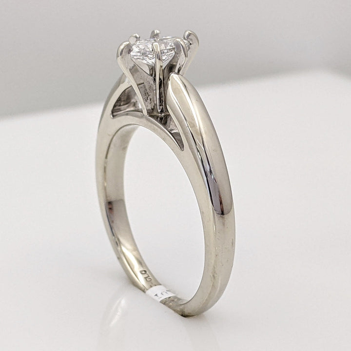14K WHITE .38 CARAT TOTAL I1 F DIAMOND MARQUISE SOLITAIRE ESTATE RING 5.2 GRAMS