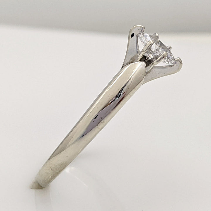 14K WHITE .38 CARAT TOTAL I1 F DIAMOND MARQUISE SOLITAIRE ESTATE RING 5.2 GRAMS