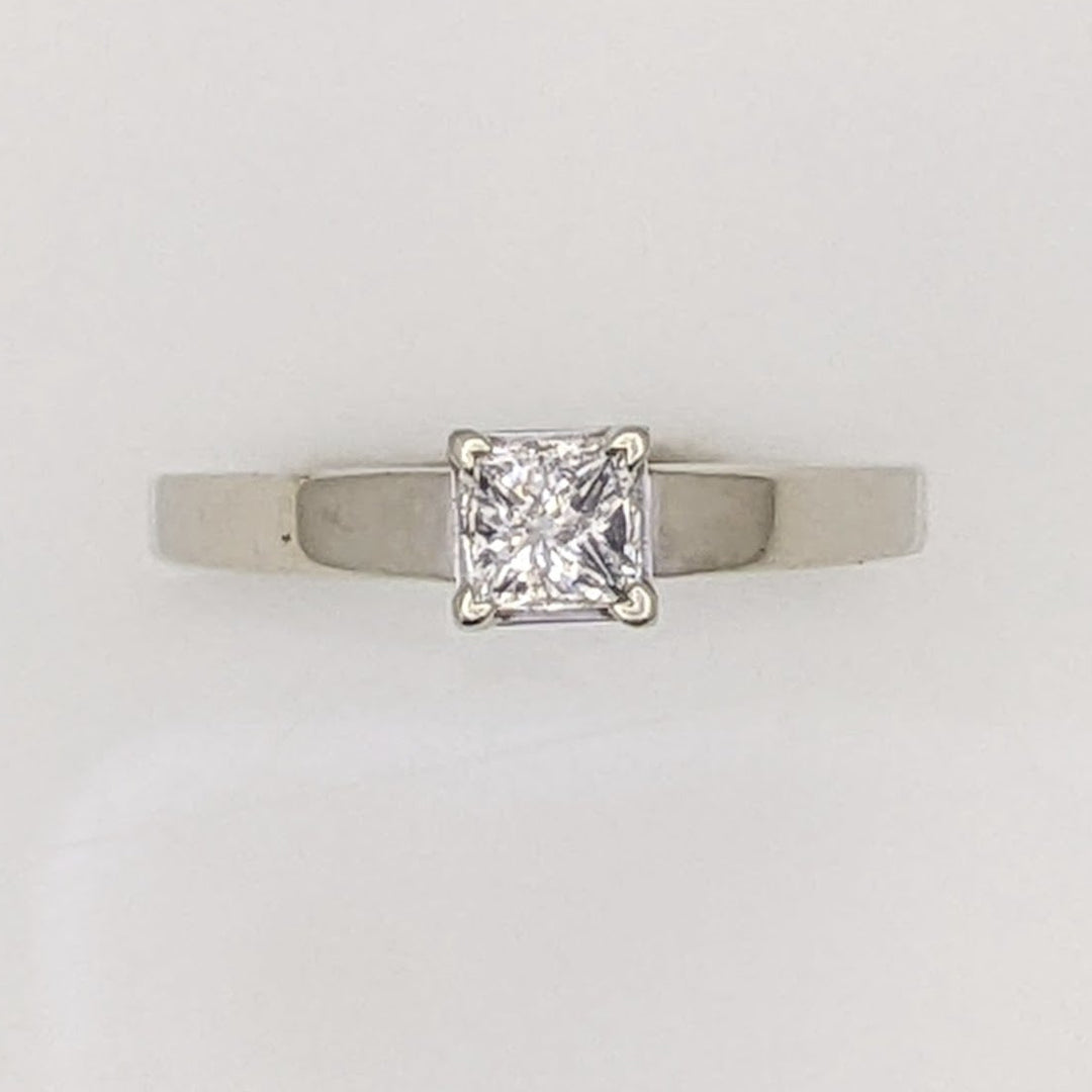 14K WHITE .40 CARAT TOTAL SI2 I DIAMOND PRINCESS CUT ESTATE RING 2.3 GRAMS