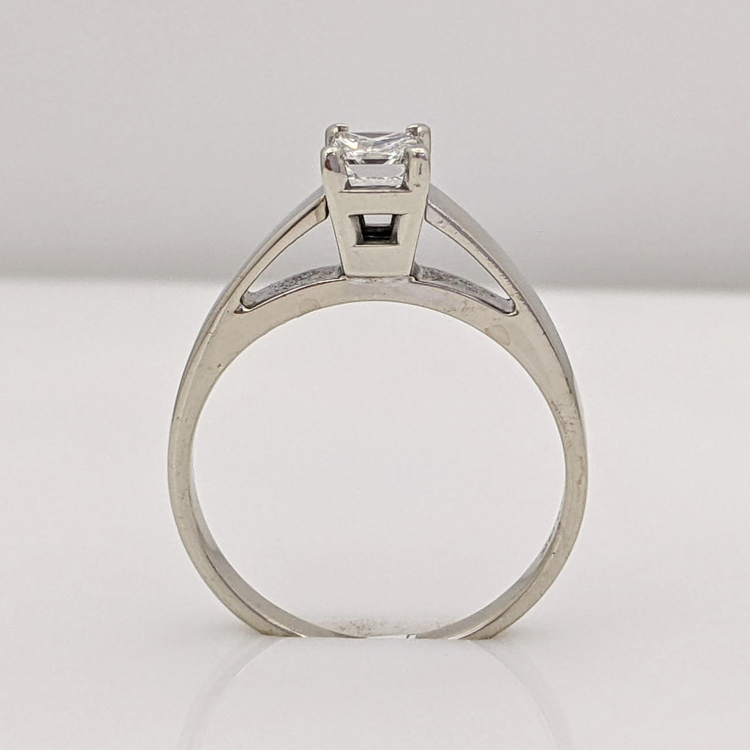 14K WHITE .40 CARAT TOTAL SI2 I DIAMOND PRINCESS CUT ESTATE RING 2.3 GRAMS
