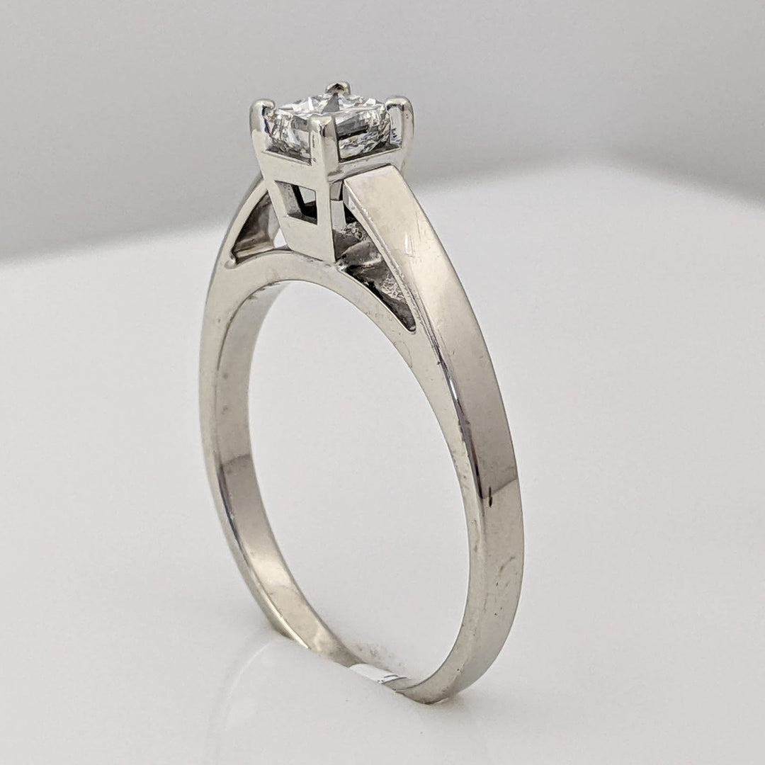 14K WHITE .40 CARAT TOTAL SI2 I DIAMOND PRINCESS CUT ESTATE RING 2.3 GRAMS