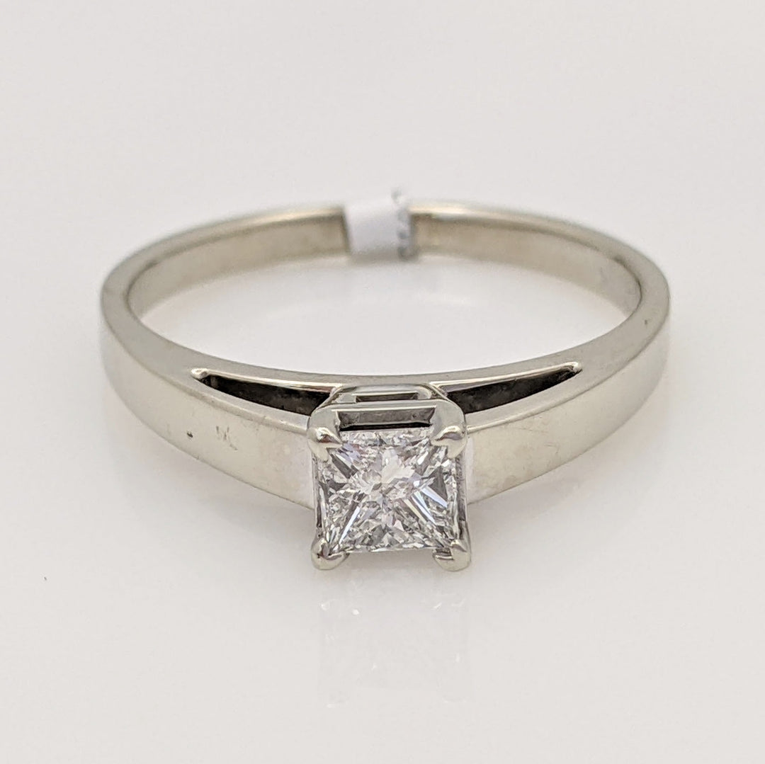 14K WHITE .40 CARAT TOTAL SI2 I DIAMOND PRINCESS CUT ESTATE RING 2.3 GRAMS