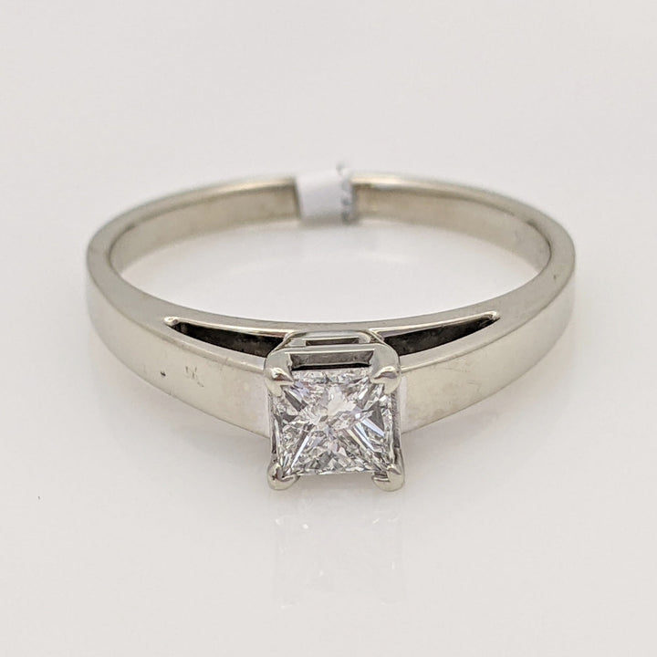 14K WHITE .40 CARAT TOTAL SI2 I DIAMOND PRINCESS CUT ESTATE RING 2.3 GRAMS