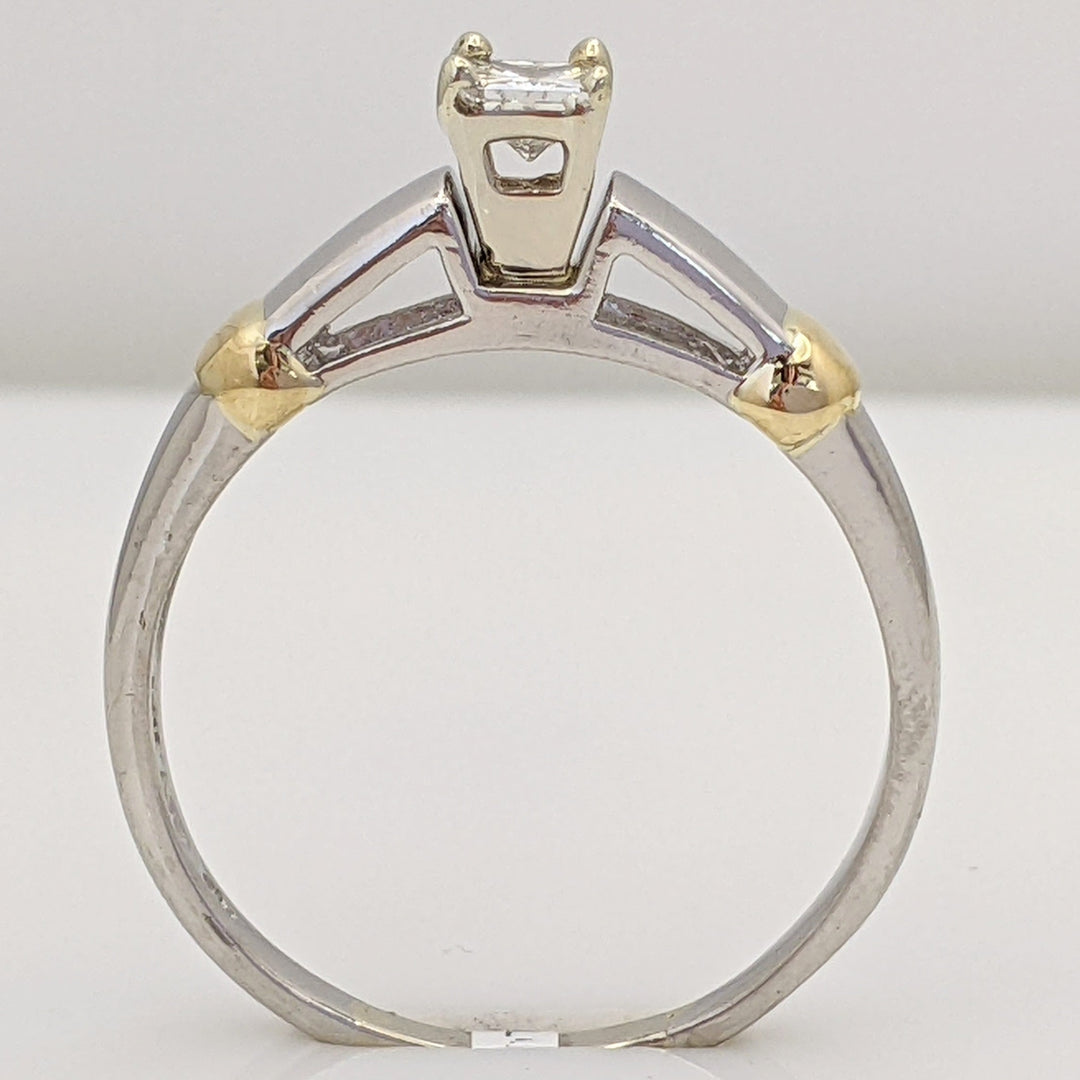 14K TWO-TONE .25 CARAT TOTAL I1 I DIAMOND PRINCESS CUT ESTATE RING 5.3 GRAMS