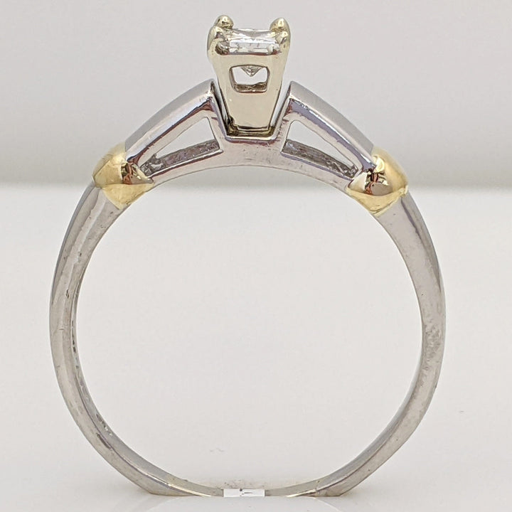 14K TWO-TONE .25 CARAT TOTAL I1 I DIAMOND PRINCESS CUT ESTATE RING 5.3 GRAMS