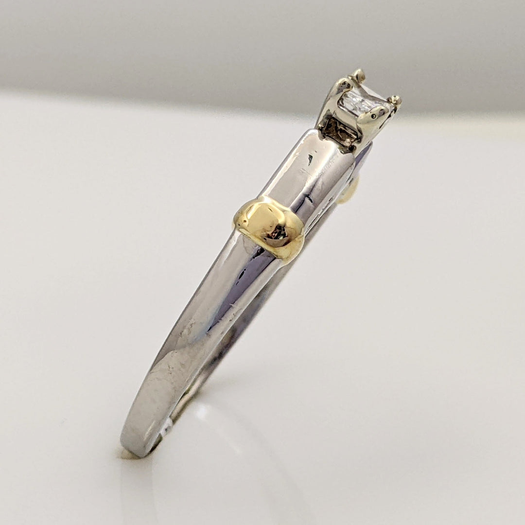 14K TWO-TONE .25 CARAT TOTAL I1 I DIAMOND PRINCESS CUT ESTATE RING 5.3 GRAMS