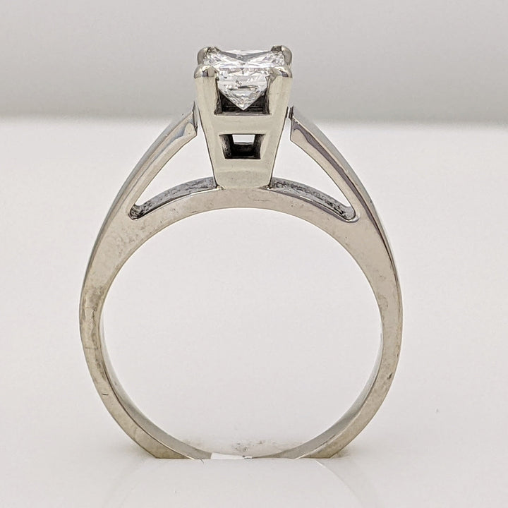 14K WHITE .47 CARAT TOTAL SI2 G DIAMOND PRINCESS CUT SOLITAIRE ESTATE RING 3.1 GRAMS