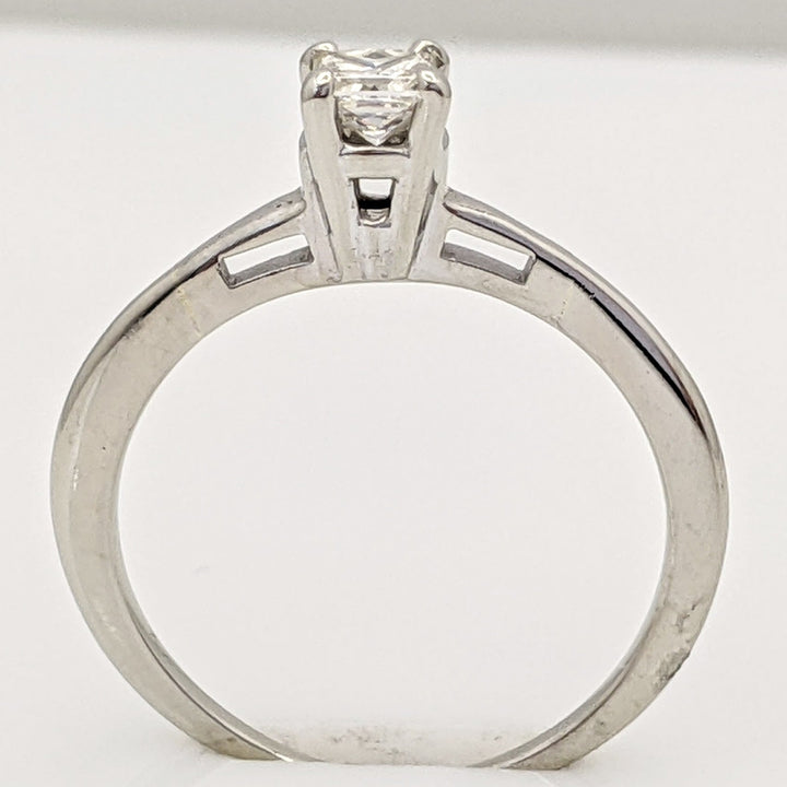 14K WHITE .21 CARAT TOTAL SI1 F DIAMOND PRINCESS CUT SOLITAIRE ESTATE RING 1.8 GRAMS