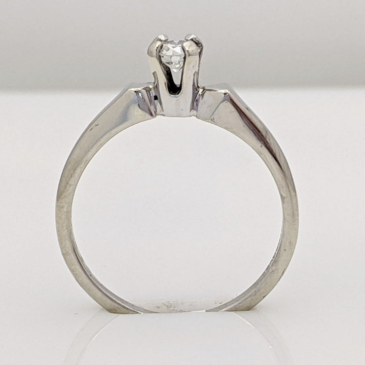 14K WHITE .20 CARAT TOTAL VS1 G DIAMOND ROUND ESTATE SOLITAIRE RING 2.1 GRAMS