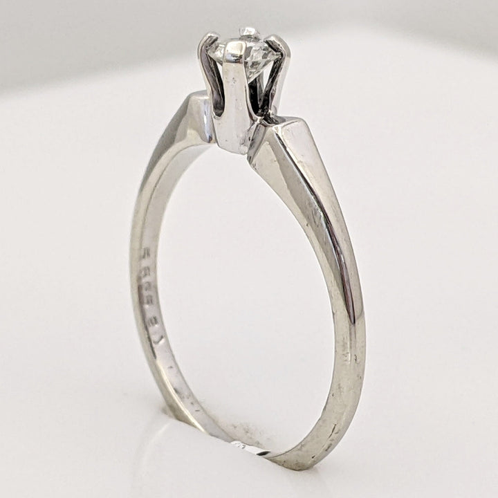 14K WHITE .20 CARAT TOTAL VS1 G DIAMOND ROUND ESTATE SOLITAIRE RING 2.1 GRAMS