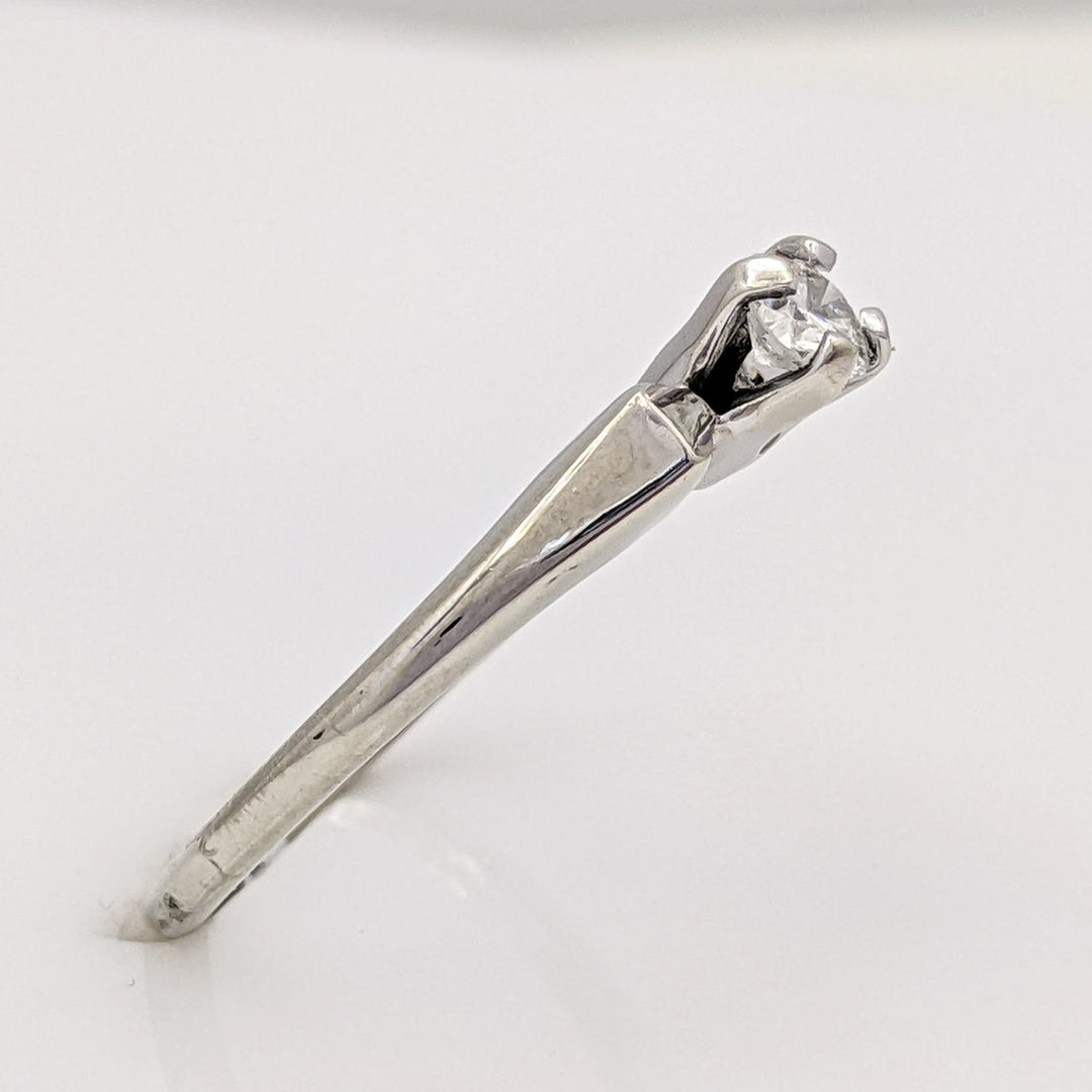 14K WHITE .20 CARAT TOTAL VS1 G DIAMOND ROUND ESTATE SOLITAIRE RING 2.1 GRAMS