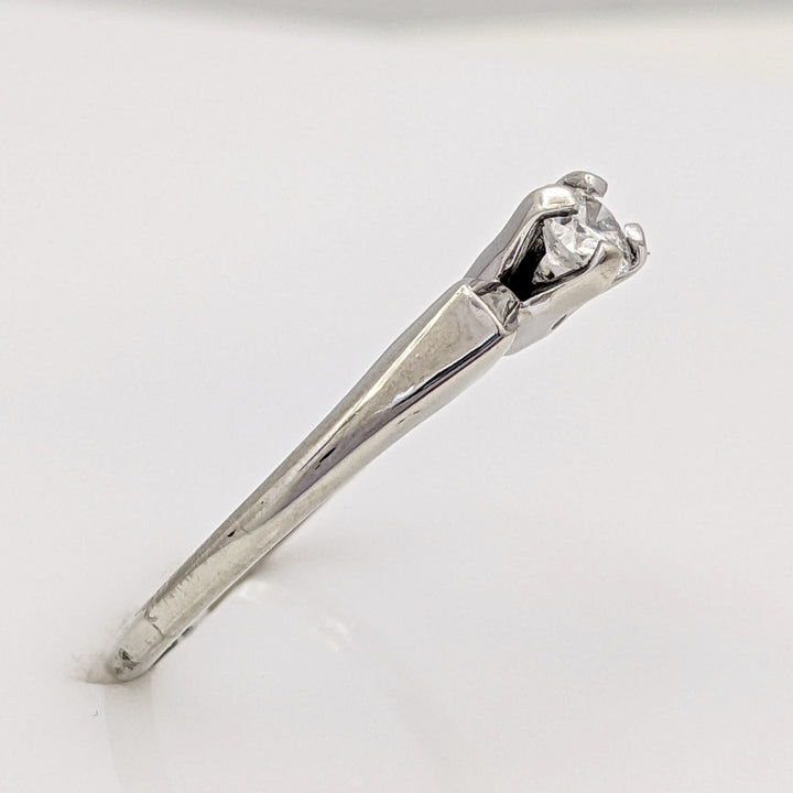 14K WHITE .20 CARAT TOTAL VS1 G DIAMOND ROUND ESTATE SOLITAIRE RING 2.1 GRAMS