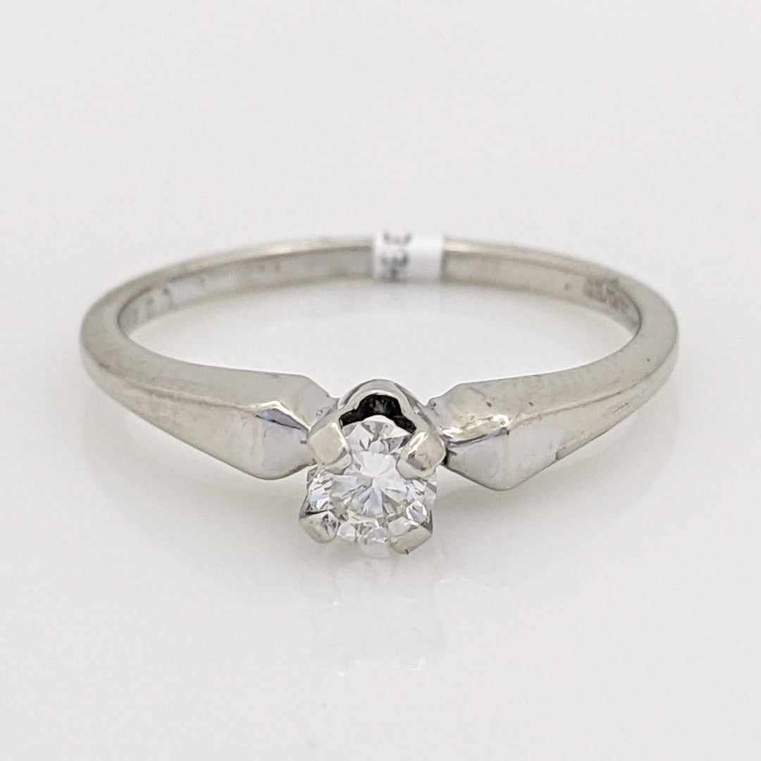 14K WHITE .20 CARAT TOTAL VS1 G DIAMOND ROUND ESTATE SOLITAIRE RING 2.1 GRAMS