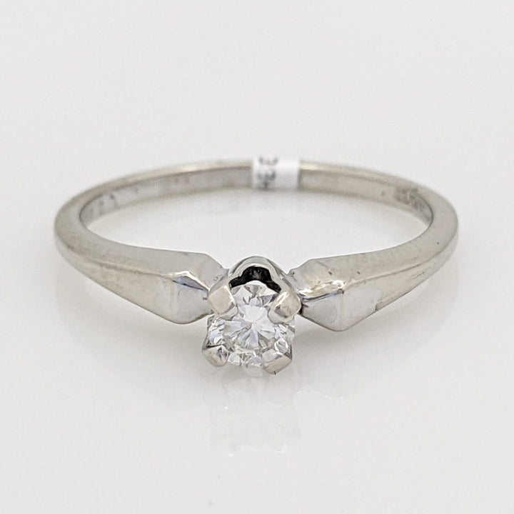 14K WHITE .20 CARAT TOTAL VS1 G DIAMOND ROUND ESTATE SOLITAIRE RING 2.1 GRAMS