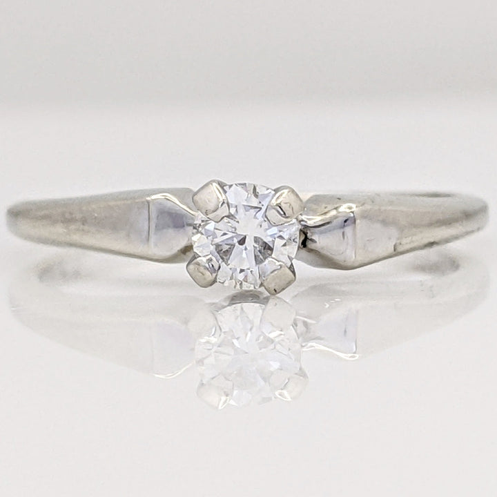 14K WHITE .20 CARAT TOTAL VS1 G DIAMOND ROUND ESTATE SOLITAIRE RING 2.1 GRAMS