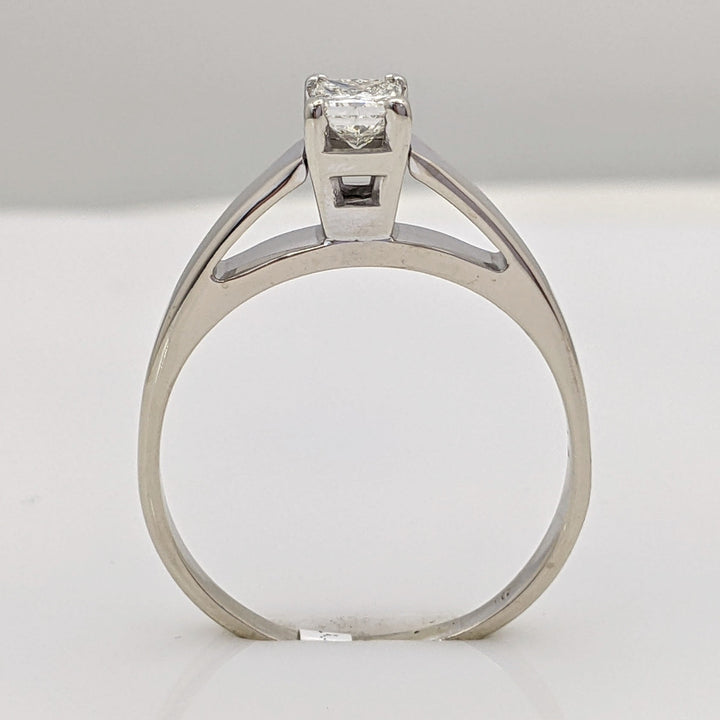 14K WHITE .33 CARAT TOTAL SI2 H DIAMOND PRINCESS CUT ESTATE RING 3.0 GRAMS