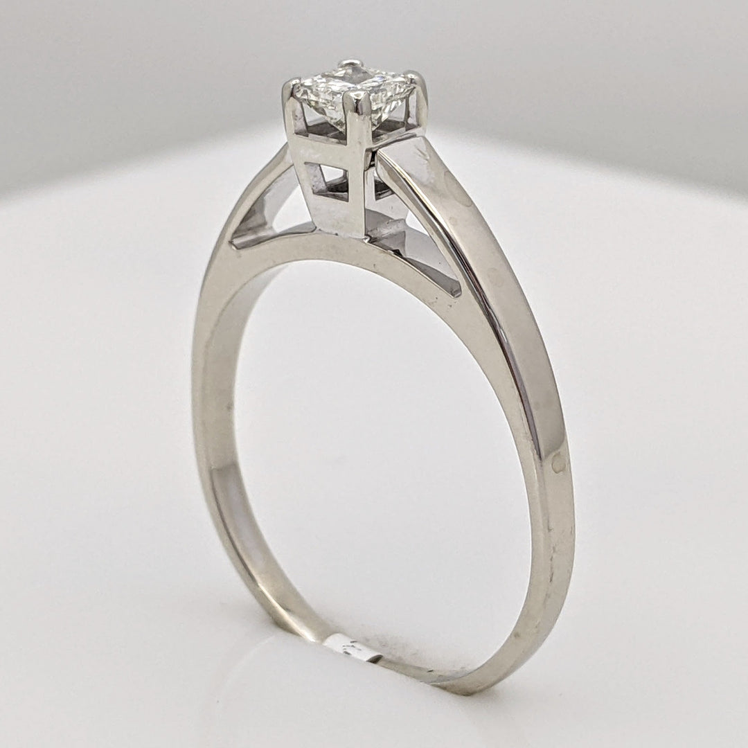 14K WHITE .33 CARAT TOTAL SI2 H DIAMOND PRINCESS CUT ESTATE RING 3.0 GRAMS