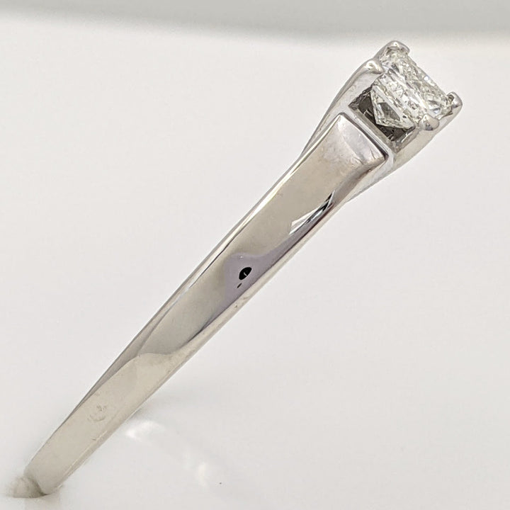 14K WHITE .33 CARAT TOTAL SI2 H DIAMOND PRINCESS CUT ESTATE RING 3.0 GRAMS