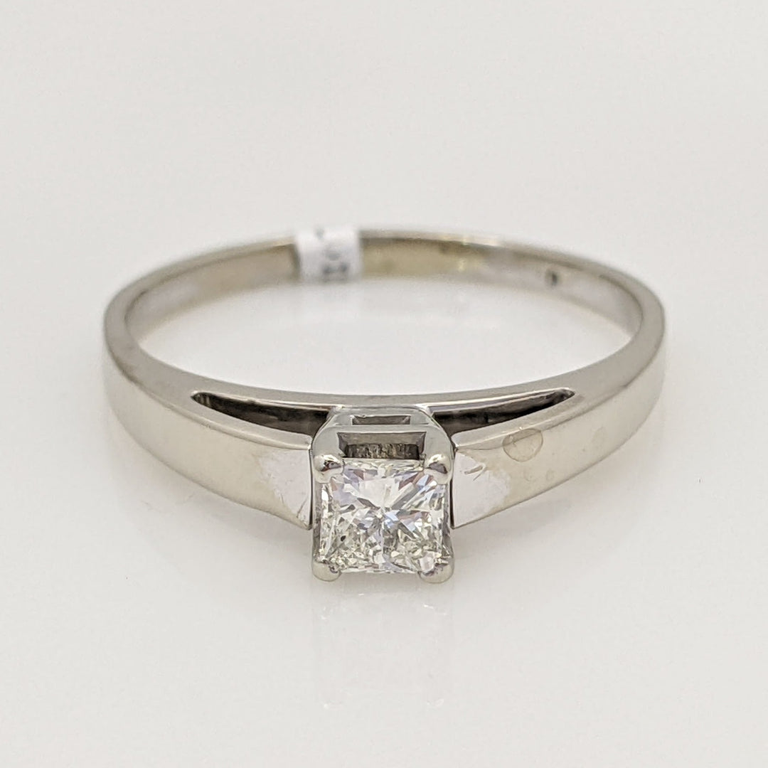 14K WHITE .33 CARAT TOTAL SI2 H DIAMOND PRINCESS CUT ESTATE RING 3.0 GRAMS