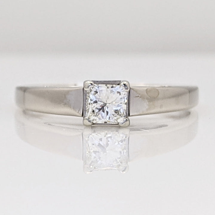 14K WHITE .33 CARAT TOTAL SI2 H DIAMOND PRINCESS CUT ESTATE RING 3.0 GRAMS