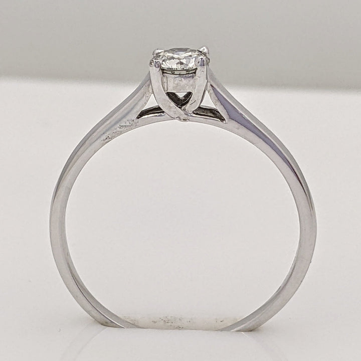14K WHITE .30 CARAT TOTAL VS2 I DIAMOND ROUND ESTATE SOLITAIRE RING 1.6 GRAMS
