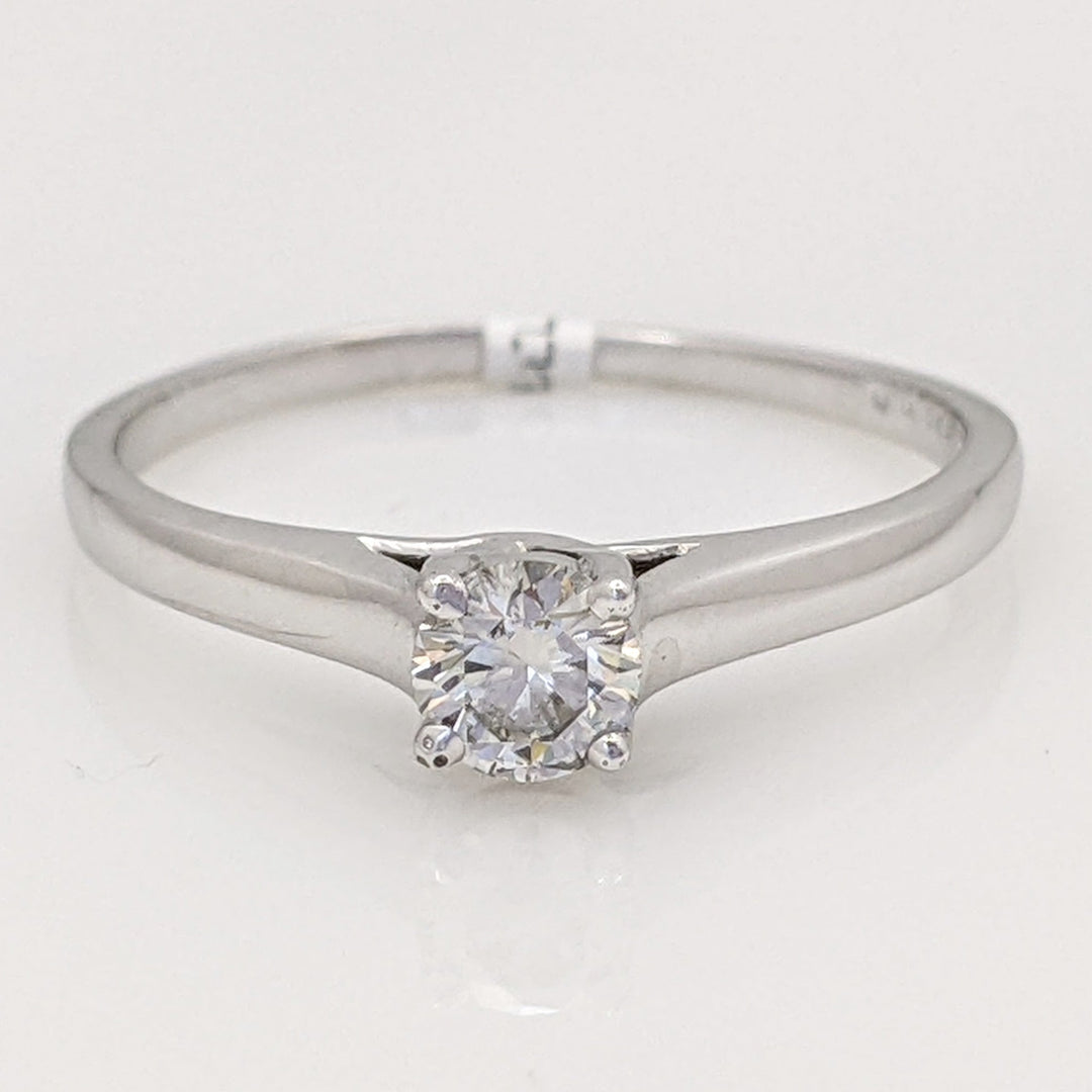 14K WHITE .30 CARAT TOTAL VS2 I DIAMOND ROUND ESTATE SOLITAIRE RING 1.6 GRAMS