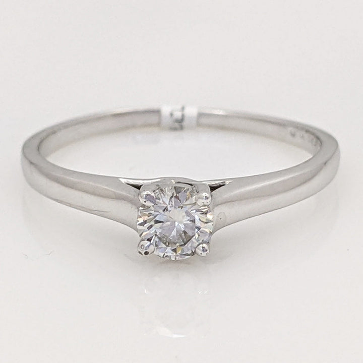 14K WHITE .30 CARAT TOTAL VS2 I DIAMOND ROUND ESTATE SOLITAIRE RING 1.6 GRAMS