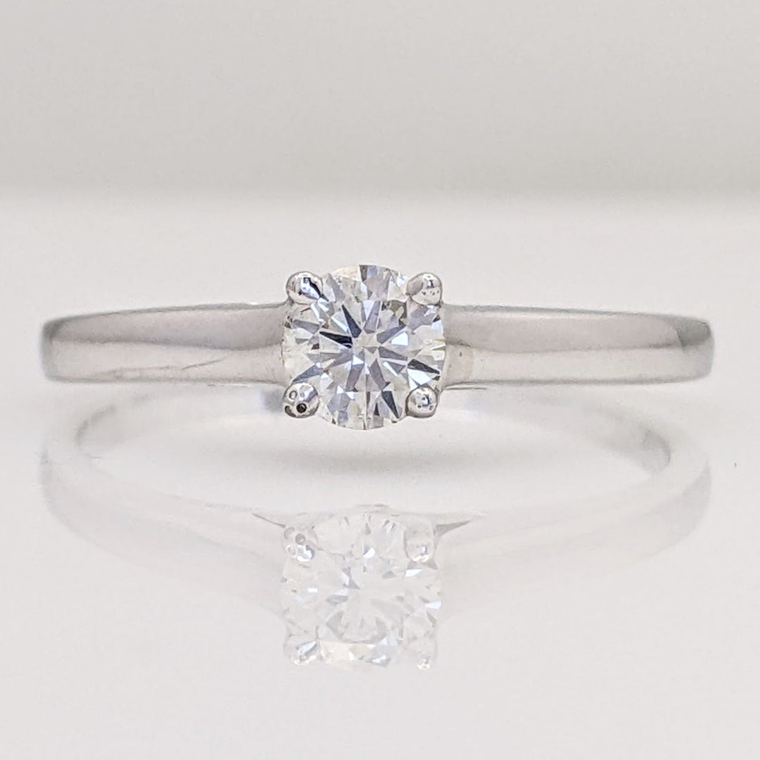 14K WHITE .30 CARAT TOTAL VS2 I DIAMOND ROUND ESTATE SOLITAIRE RING 1.6 GRAMS