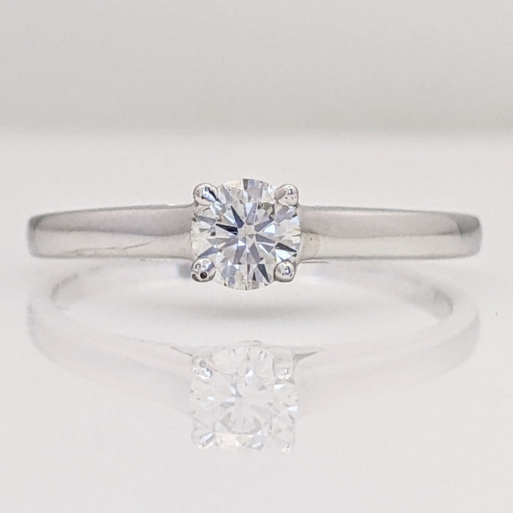 14K WHITE .30 CARAT TOTAL VS2 I DIAMOND ROUND ESTATE SOLITAIRE RING 1.6 GRAMS