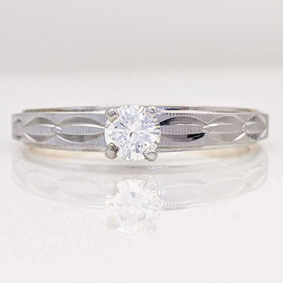 14K TWO-TONE .28 CARAT TOTAL SI I ROUND SOLITAIRE DIAMOND ESTATE 2.9 GRAMS