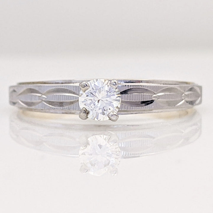 14K TWO-TONE .28 CARAT TOTAL SI I ROUND SOLITAIRE DIAMOND ESTATE 2.9 GRAMS
