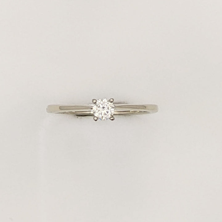14K WHITE .23 CARAT TOTAL SI1 H DIAMOND ROUND ESTATE SOLITAIRE RING 1.9 GRAMS