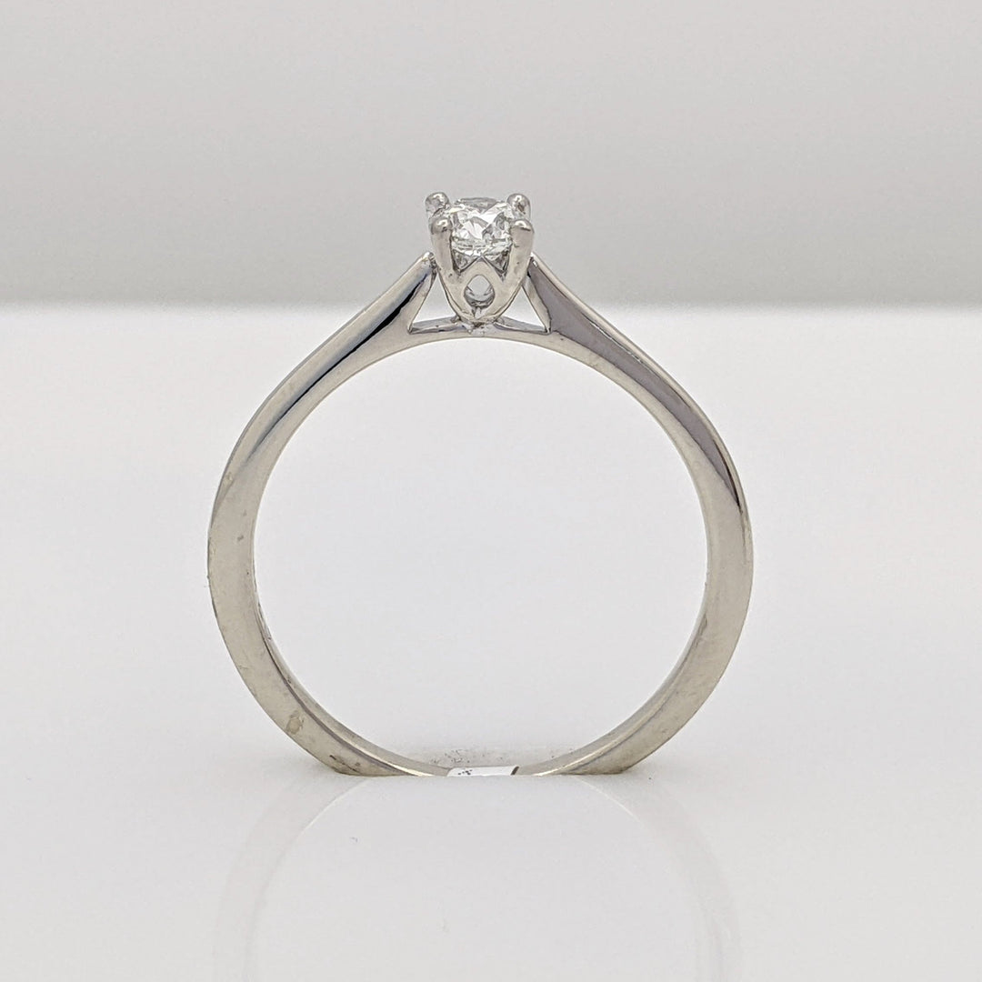 14K WHITE .23 CARAT TOTAL SI1 H DIAMOND ROUND ESTATE SOLITAIRE RING 1.9 GRAMS