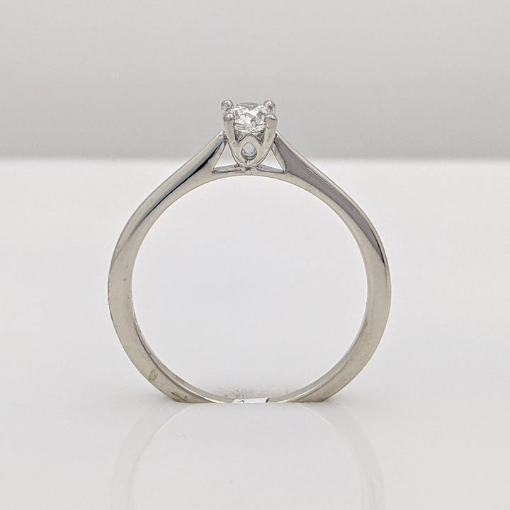 14K WHITE .23 CARAT TOTAL SI1 H DIAMOND ROUND ESTATE SOLITAIRE RING 1.9 GRAMS