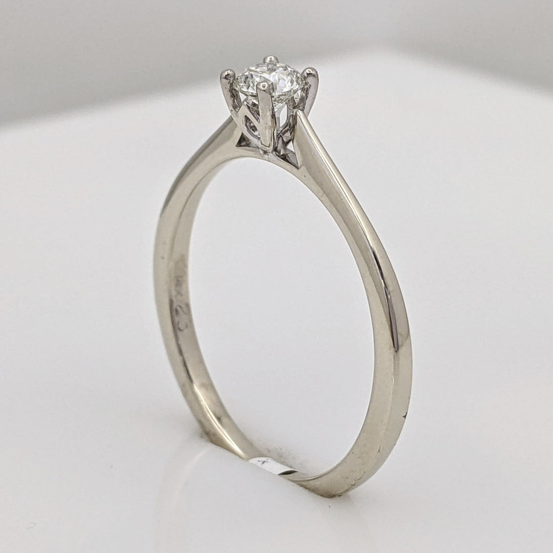 14K WHITE .23 CARAT TOTAL SI1 H DIAMOND ROUND ESTATE SOLITAIRE RING 1.9 GRAMS