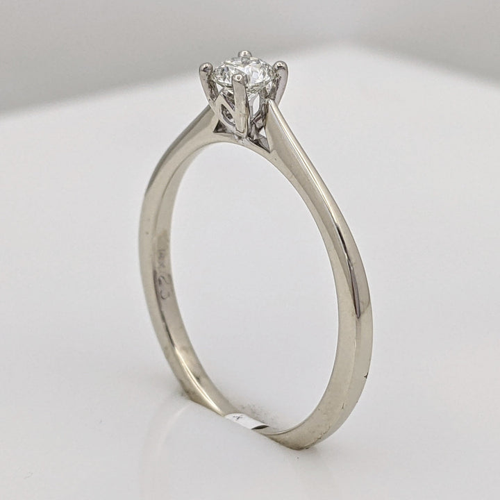 14K WHITE .23 CARAT TOTAL SI1 H DIAMOND ROUND ESTATE SOLITAIRE RING 1.9 GRAMS