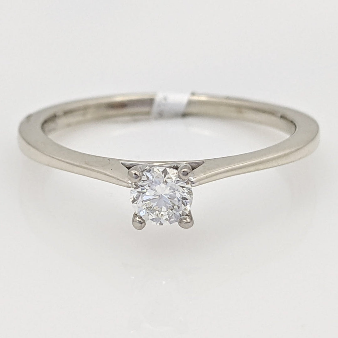 14K WHITE .23 CARAT TOTAL SI1 H DIAMOND ROUND ESTATE SOLITAIRE RING 1.9 GRAMS