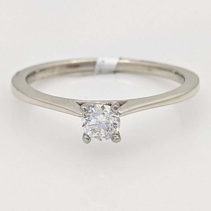 14K WHITE .23 CARAT TOTAL SI1 H DIAMOND ROUND ESTATE SOLITAIRE RING 1.9 GRAMS