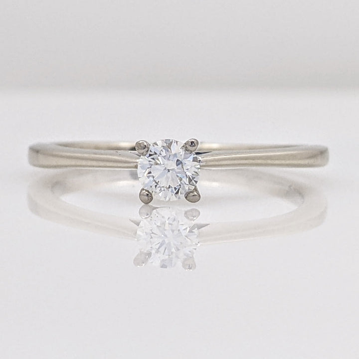 14K WHITE .23 CARAT TOTAL SI1 H DIAMOND ROUND ESTATE SOLITAIRE RING 1.9 GRAMS