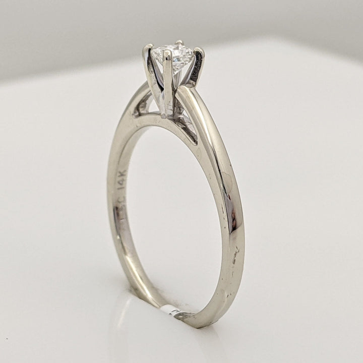 14K WHITE .18 CARAT TOTAL SI2 H DIAMOND PRINCESS CUT ESTATE RING 2.5 GRAMS