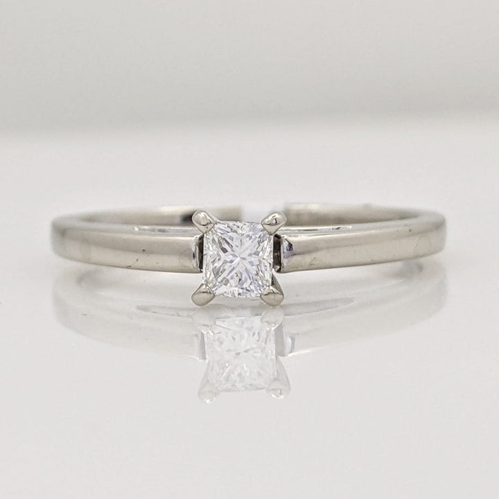 14K WHITE .18 CARAT TOTAL SI2 H DIAMOND PRINCESS CUT ESTATE RING 2.5 GRAMS