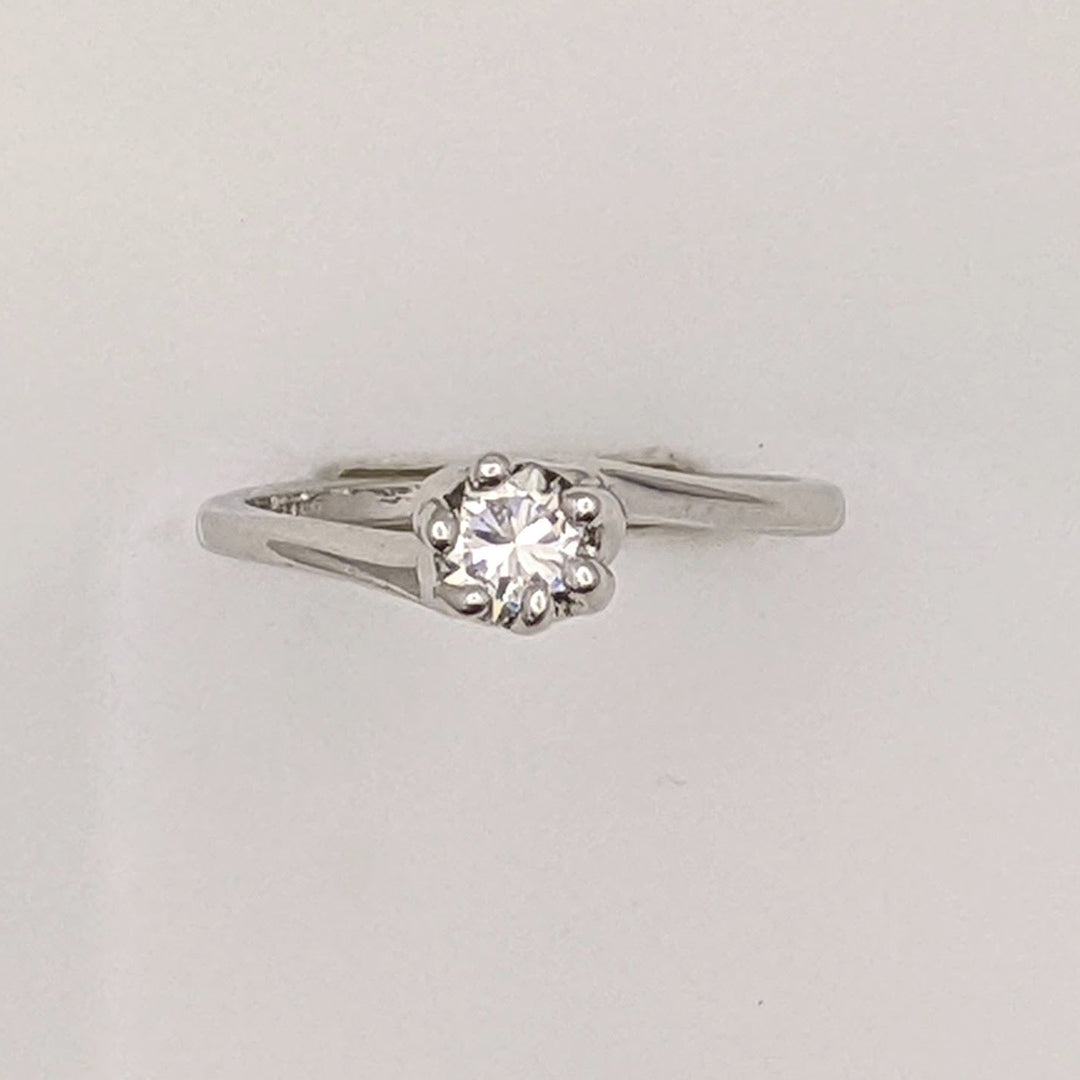 14K .38 CARAT TOTAL SI1 I DIAMOND ROUND BYPASS ESTATE RING 2.4 GRAMS