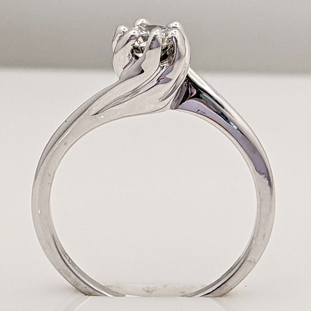 14K .38 CARAT TOTAL SI1 I DIAMOND ROUND BYPASS ESTATE RING 2.4 GRAMS