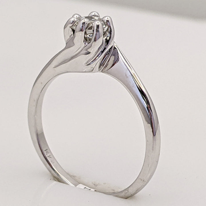 14K .38 CARAT TOTAL SI1 I DIAMOND ROUND BYPASS ESTATE RING 2.4 GRAMS