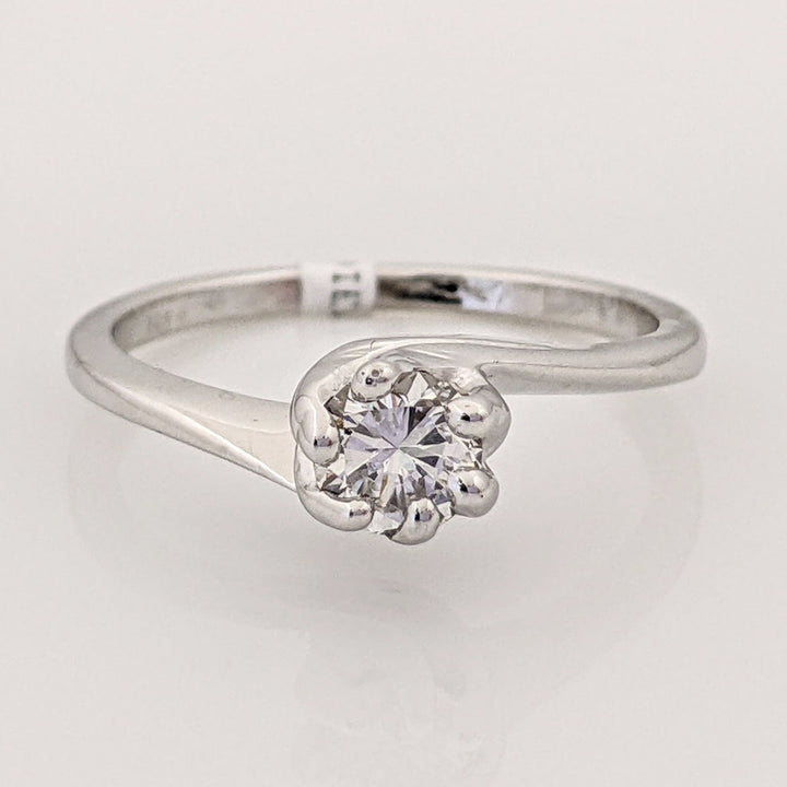 14K .38 CARAT TOTAL SI1 I DIAMOND ROUND BYPASS ESTATE RING 2.4 GRAMS