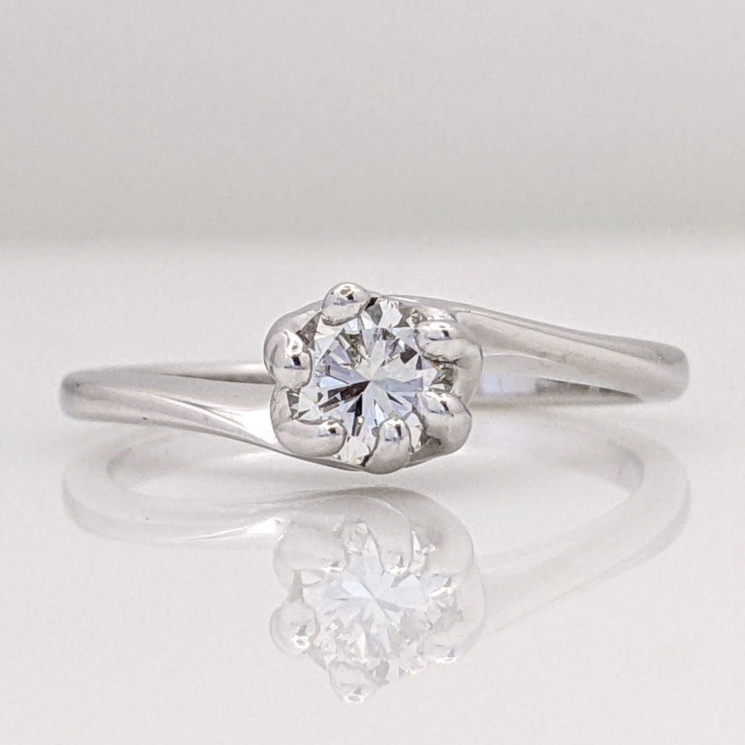 14K .38 CARAT TOTAL SI1 I DIAMOND ROUND BYPASS ESTATE RING 2.4 GRAMS