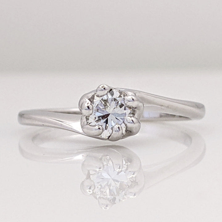 14K .38 CARAT TOTAL SI1 I DIAMOND ROUND BYPASS ESTATE RING 2.4 GRAMS