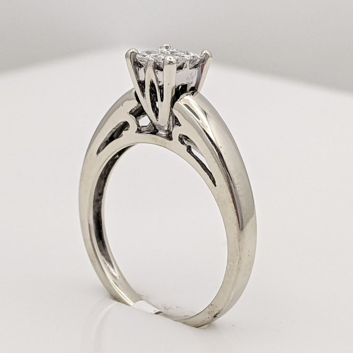 14K WHITE .36 CARAT TOTAL WEIGHT SI1 G DIAMOND PRINCESS CUT (4) ESTATE RING 2.9 GRAMS